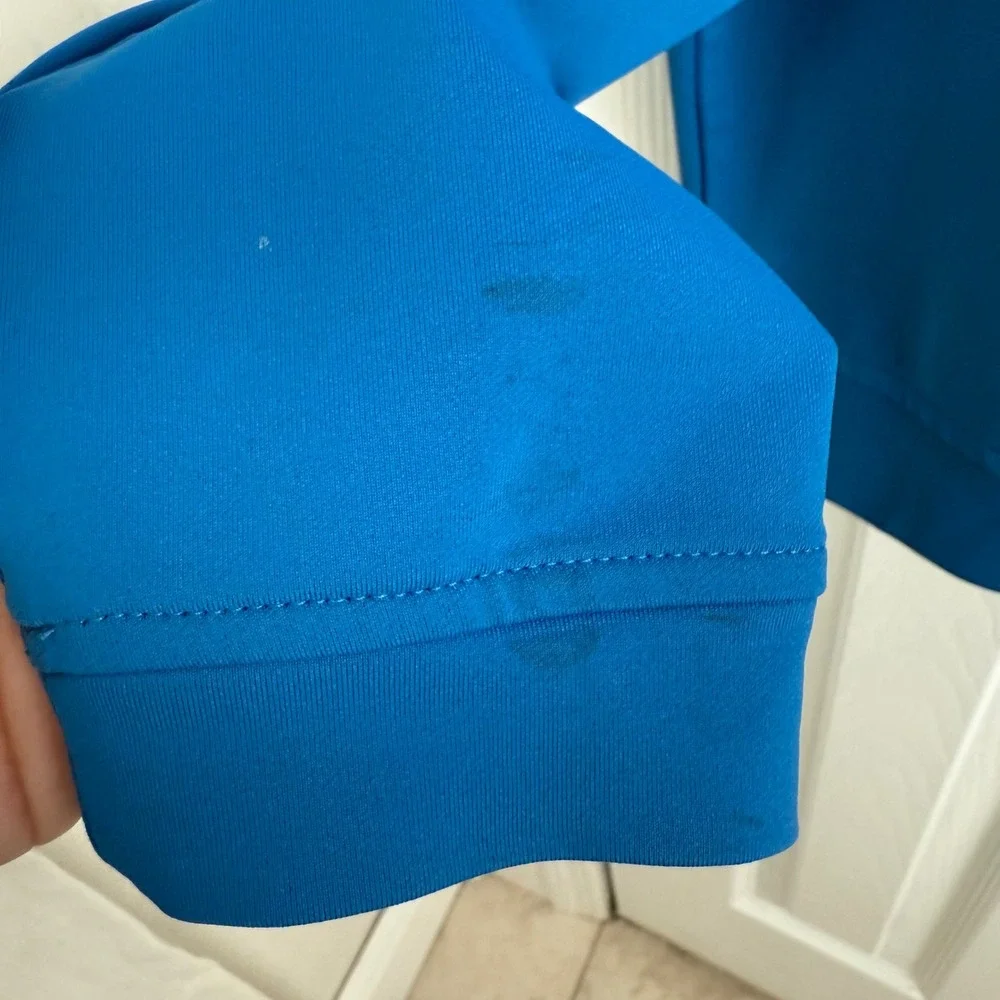 Peter Millar Quarter Zip Pullover Mens L Blue Wicking Golf Performance - Picture 5 of 8